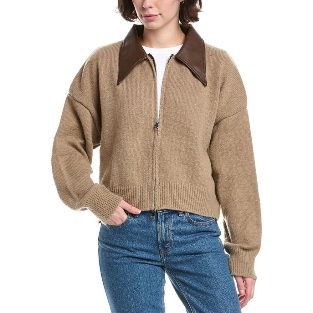 Lyra & Co Womens  Zip Cardigan, Brown